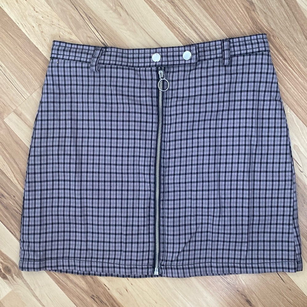 wild fable plaid zip-up skirt
